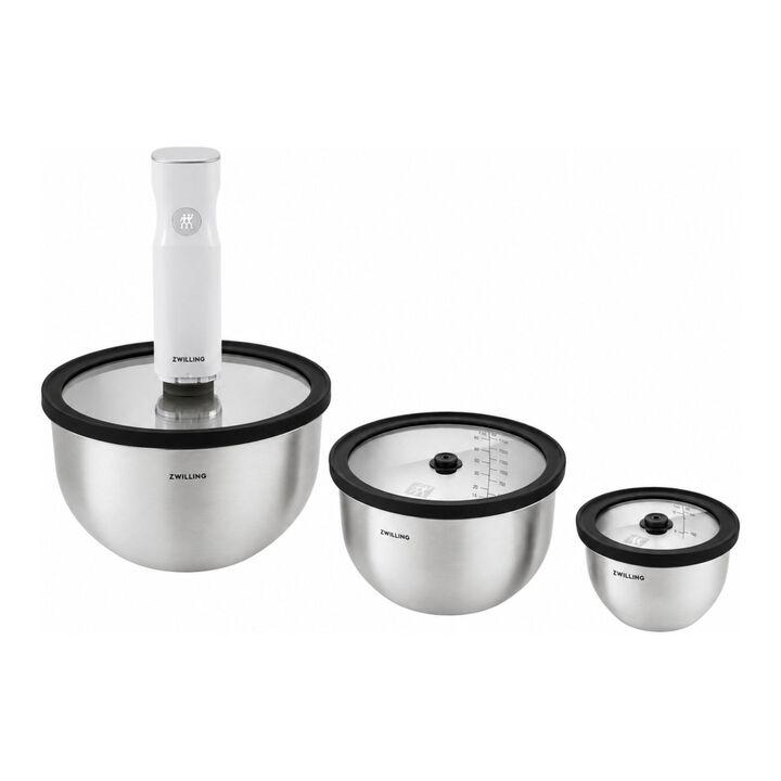 ZWILLING FRESH & SAVE, FRESH & SAVE Stainless Steel BOWLS with NEW LID & Cordless Vacuum PUMP, large 1