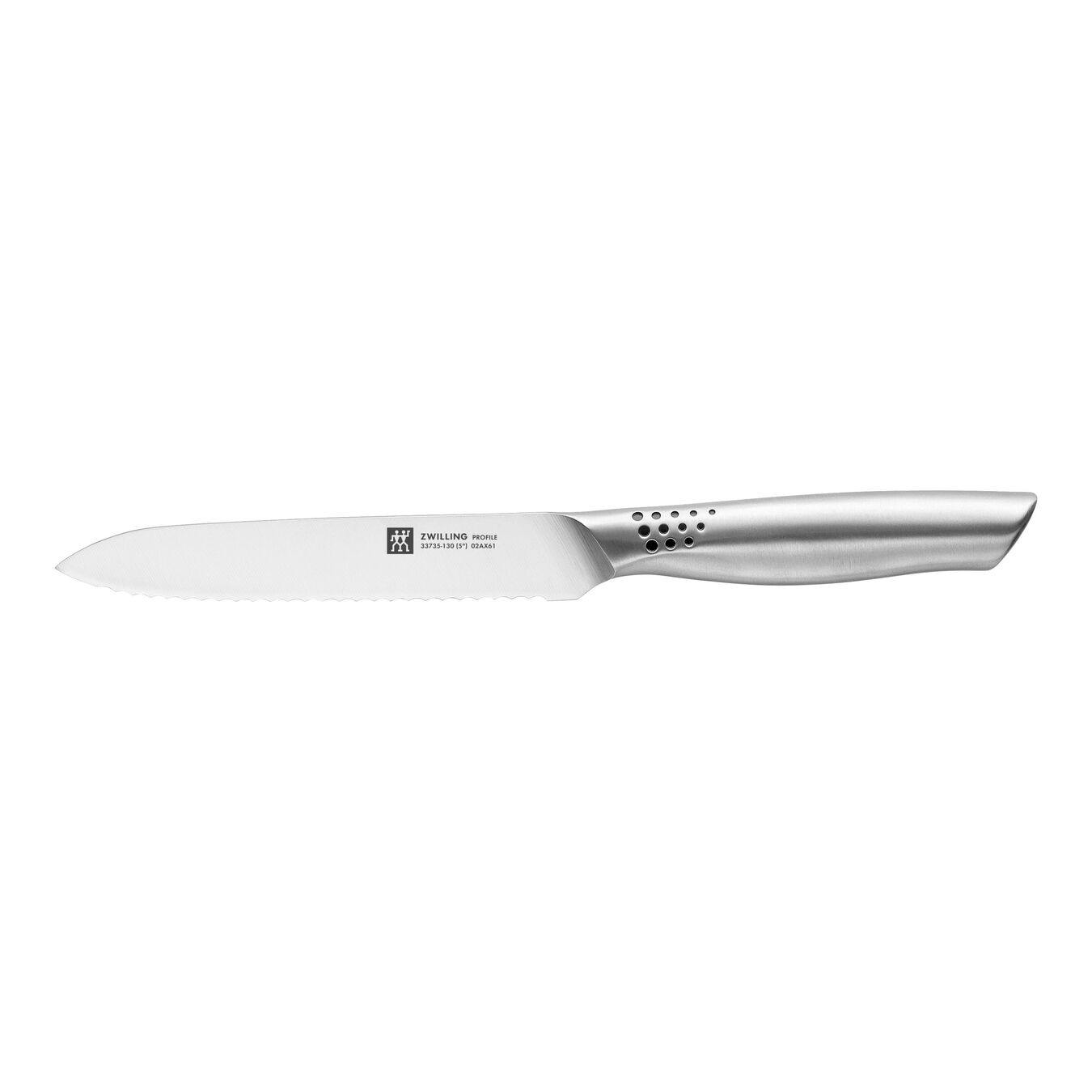 Couteau universel 13 cm, Argent, Tranchant en dents de scie,,large 1