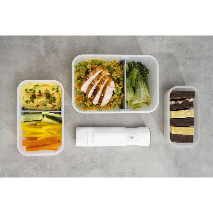 Fresh & Save, Set de lunch box sous vide, 3 pièces / L, gris semi-transparent, plastique, large 3