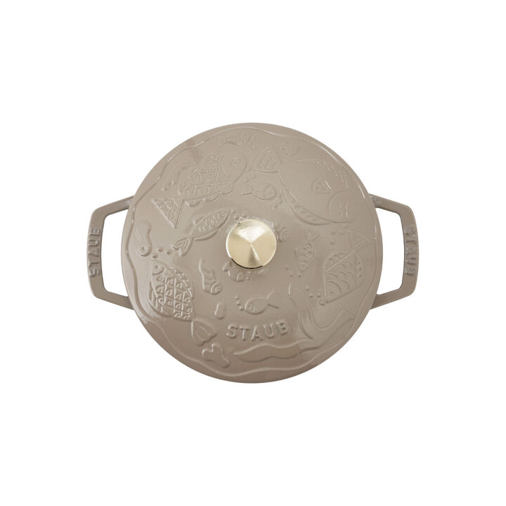 鋳物ホーロー鍋, ココット オーシャン 20 cm, ラウンド, リネン, 鋳鉄, large 2