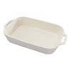 Ceramique, 34 cm x 24 cm rectangular Ceramic Oven dish ivory-white, small 1