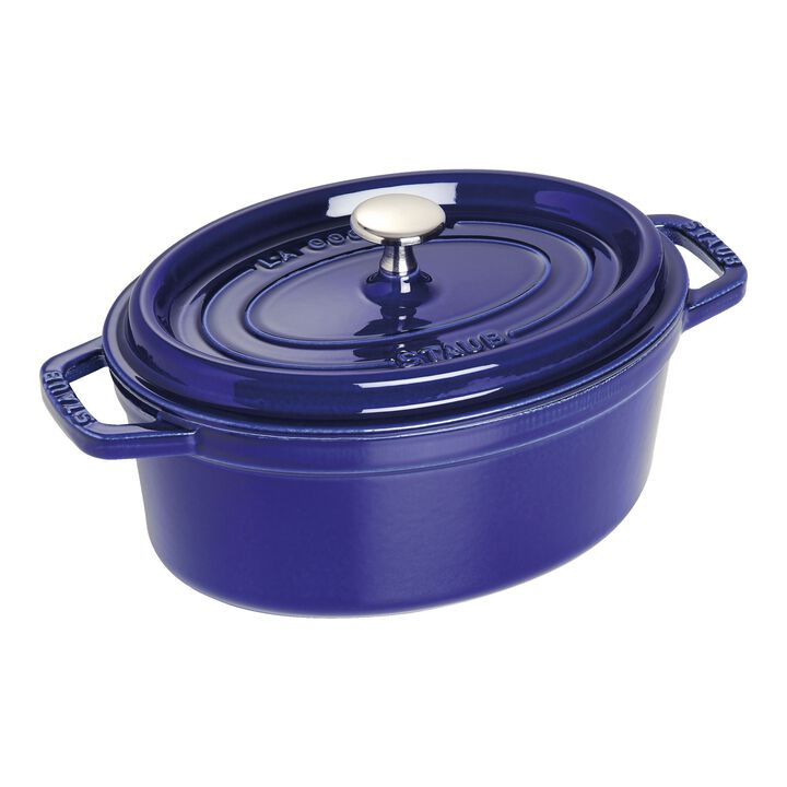 鋳物ホーロー鍋, ピコ・ココット 23 cm, オーバル, グランブルー, 鋳鉄, large 1