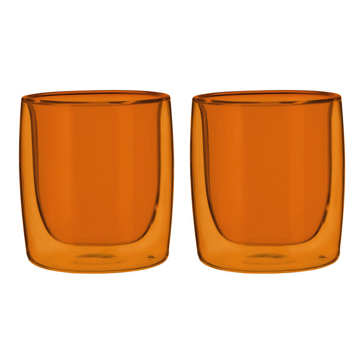 Sorrento Bar, 2-pc Tumbler Glass Set - Amber, Double Wall , large 1