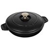 20 cm round Cast iron Oven dish with lid black,,large