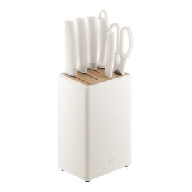7 Piece, Knife block set, white