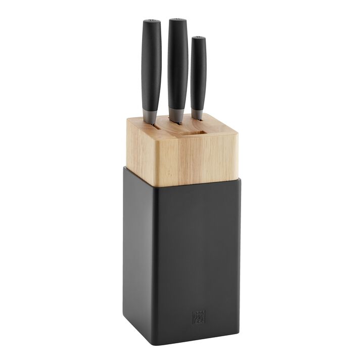 Now S, 4 Piece, Knife block set, black, large 1