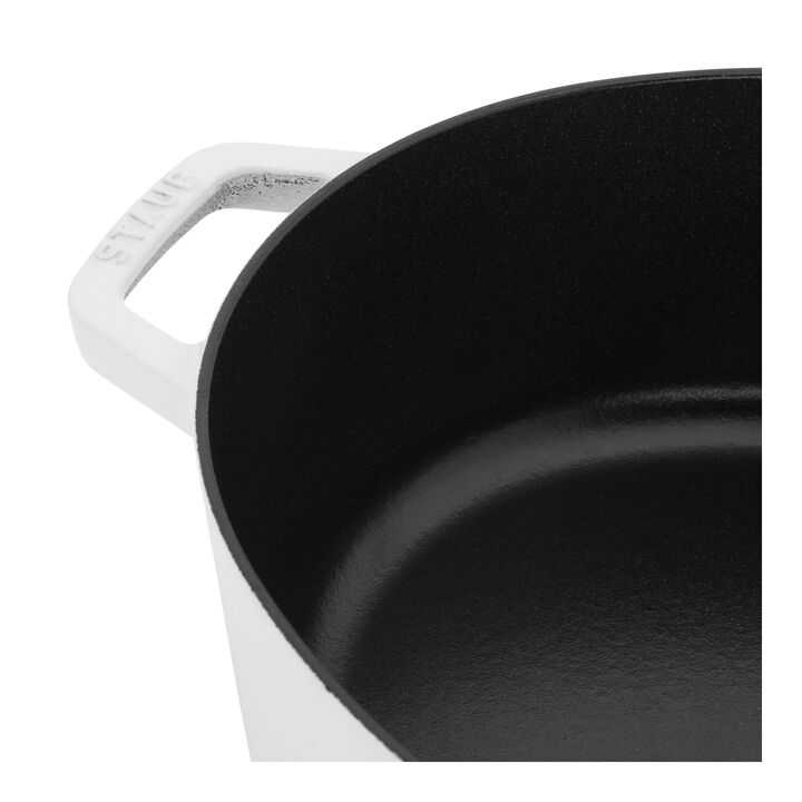 Cast Iron, 6.25 qt, Wide Oval Dutch Oven, pure-white, large 3