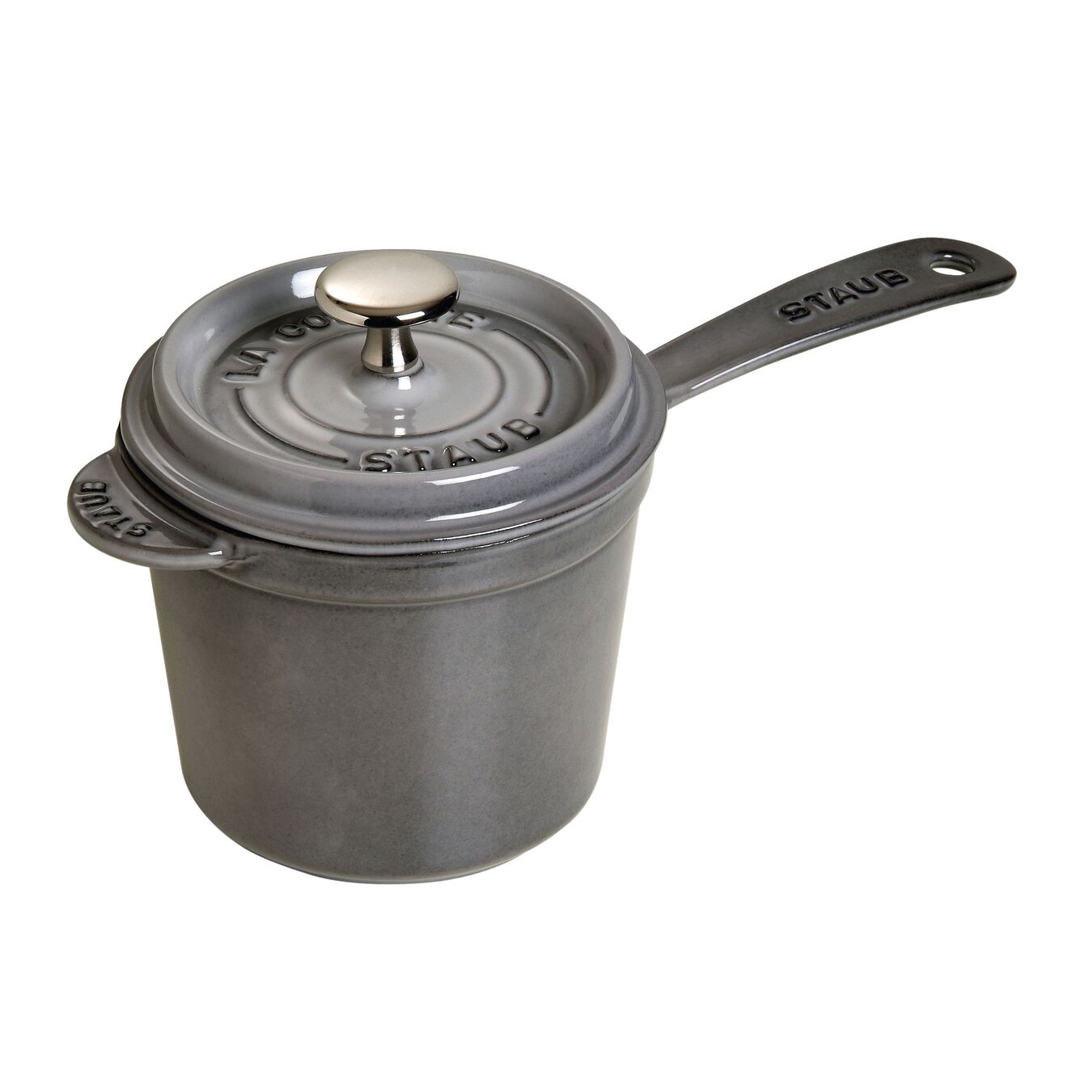 1.25 l cast iron round Sauce pan, graphite-grey,,large 2