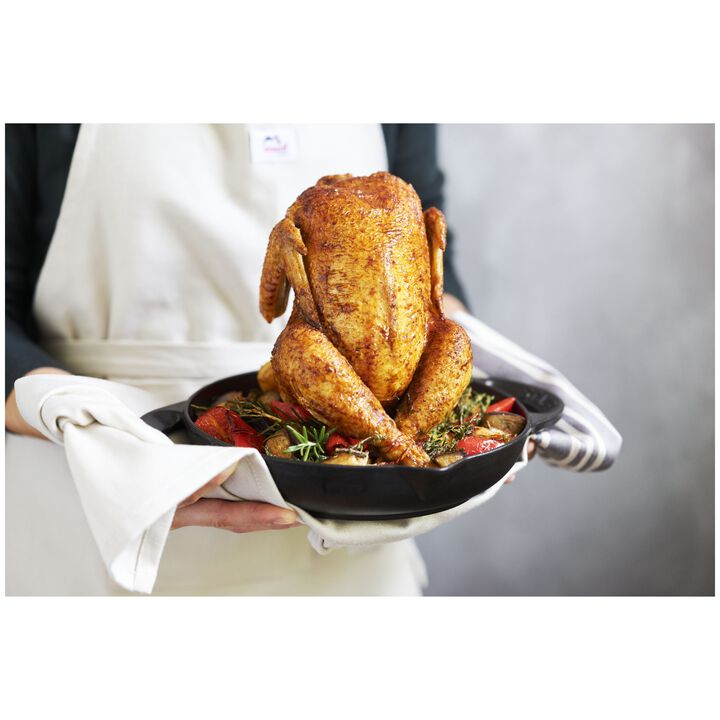 Cast Iron, Vertical Chicken Roaster - Black, large 3