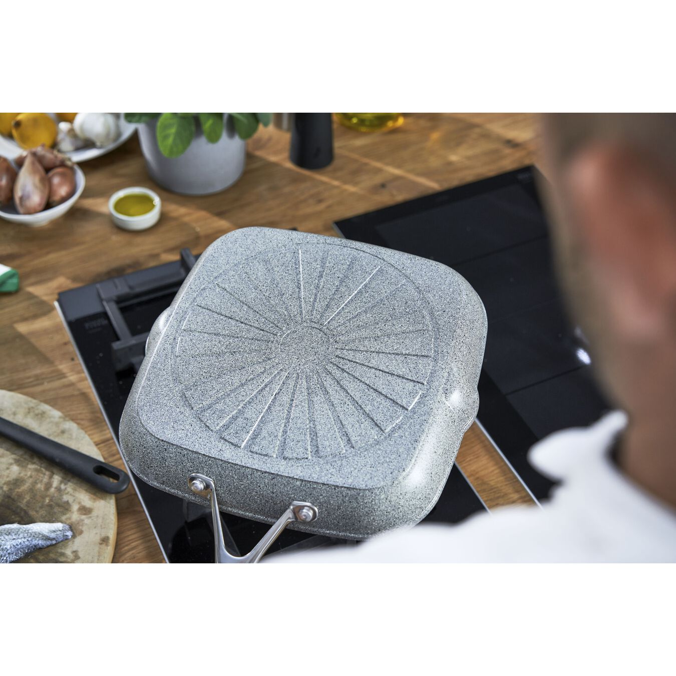 Grillpfanne 28 cm, Aluminium, Steinoptik grau,,large 4