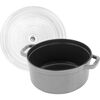 3.8 l cast iron round Cocotte with glass lid, graphite-grey,,large