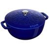 Cast Iron - Specialty Shaped Cocottes, 3.75 qt, Essential French Oven Lilly Lid, Dark Blue, small 1
