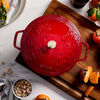 La Cocotte, 4.8 l cast iron round Year of the Horse French Oven, cherry, small 4