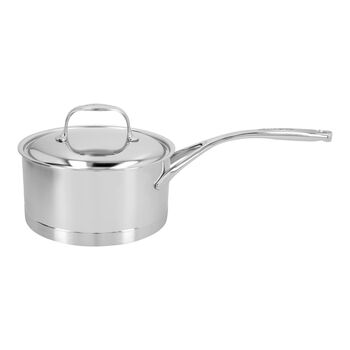 2.2 l 18/10 Stainless Steel round Sauce pan with lid, silver,,large 1