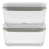 Fresh & Save, M / 2-pc, Medium Vacuum Container, Glass, Grey, small 1