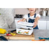 large DINOS Vacuum Lunch Box with divider, plastic, white-grey,,large