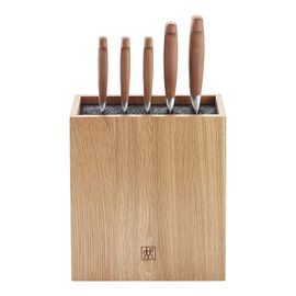 6-pc, Kotibe Wood Handle Knife Block Set, brown