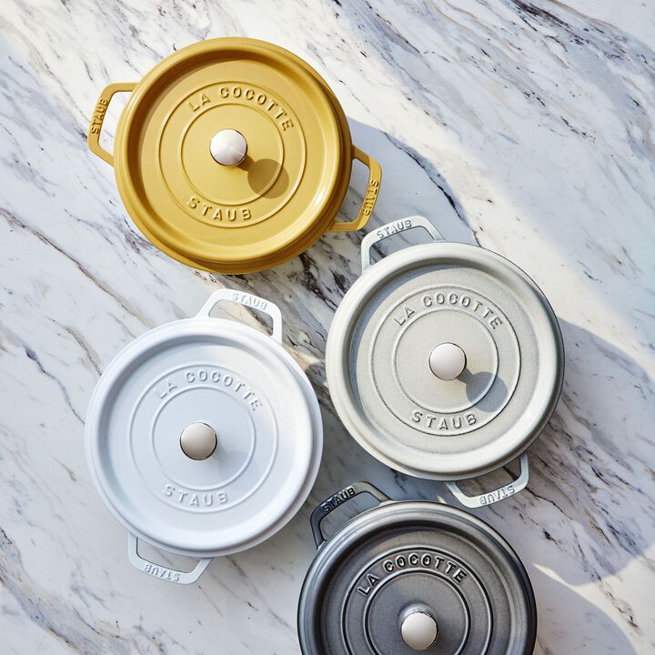 Cast Iron, 4 qt, Round, Dutch Oven, Citron, large 3