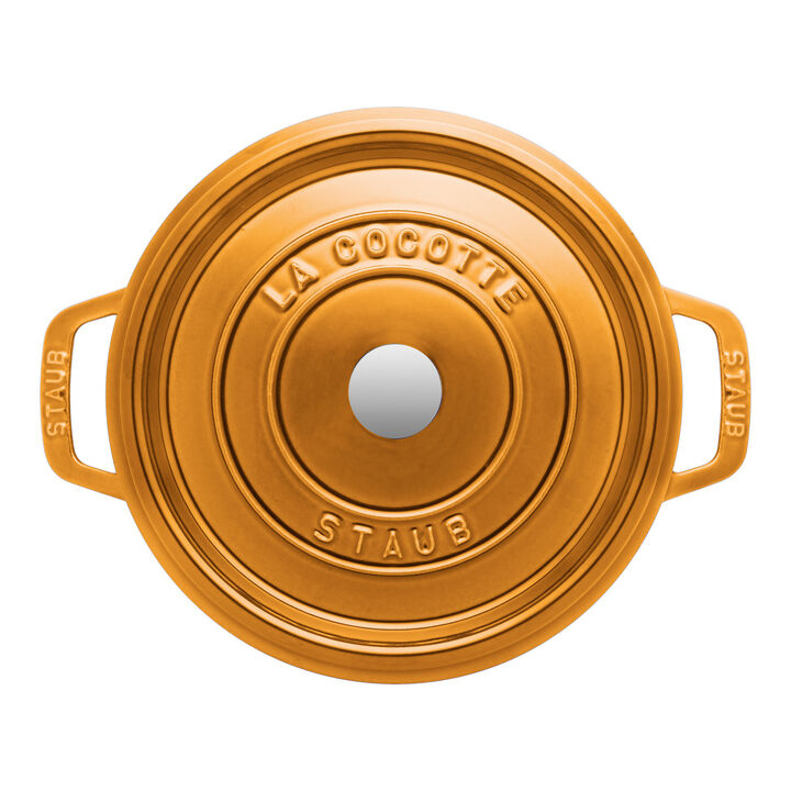 Cast Iron, 7 qt, Round, Dutch Oven, Saffron, large 3