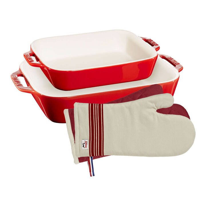 Ugnform set 2 st med grytvantar, Körsbär, large 1