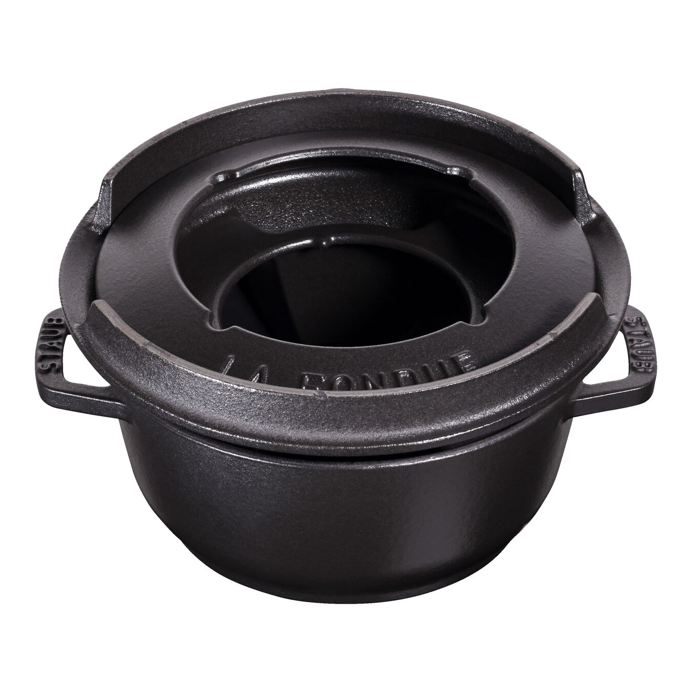 Staub Specialities Fondue Set, 16cm, schwarz innen glänzend 16 cm, Schwarz