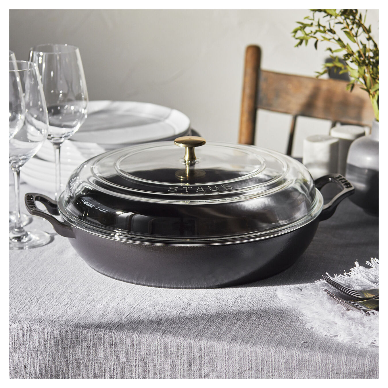 Buy Staub Cast Iron Braisers/ Sauté Pans Saute pan with glass lid