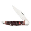 Outdoor, 4-inch, Folding Hunter Pocket Knife With Leather Sheath, Brown Jigged Bone, small 1