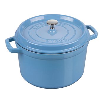 5 qt, round, Cocotte deep, ice-blue - Visual Imperfections,,large 1
