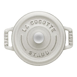 Mini Cocotte 10 cm, rund, Weisser Trüffel, Gusseisen