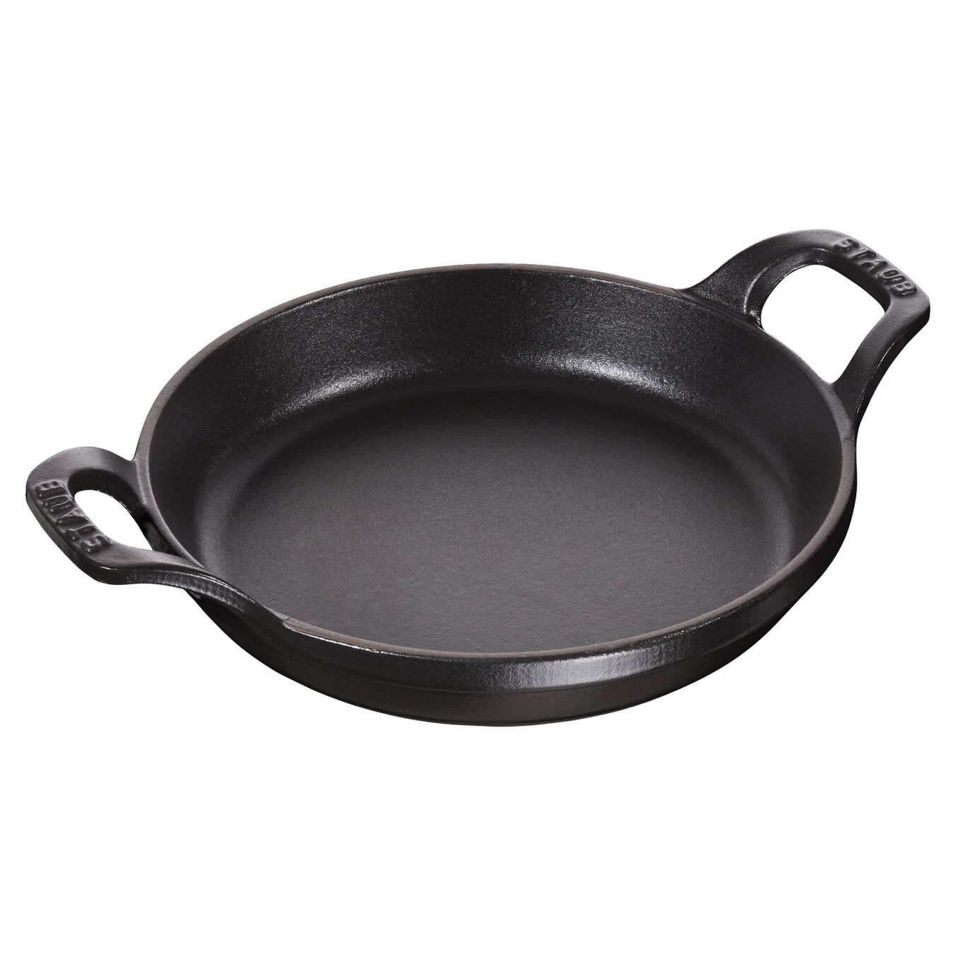 12 cm round Cast iron Oven dish black,,large 3