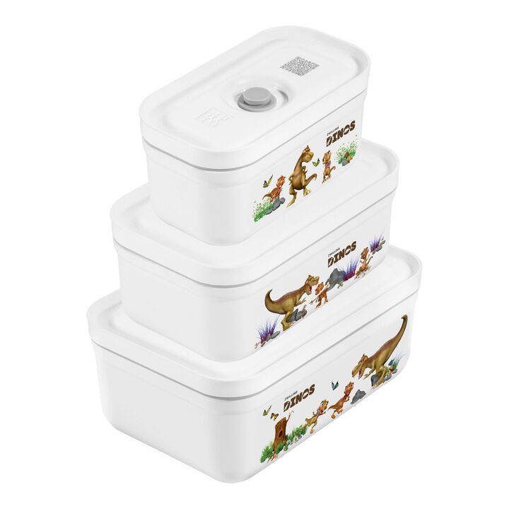 Set de Fiambreras al vacío DINOS, plástico (tamaños L, M y S), large 1