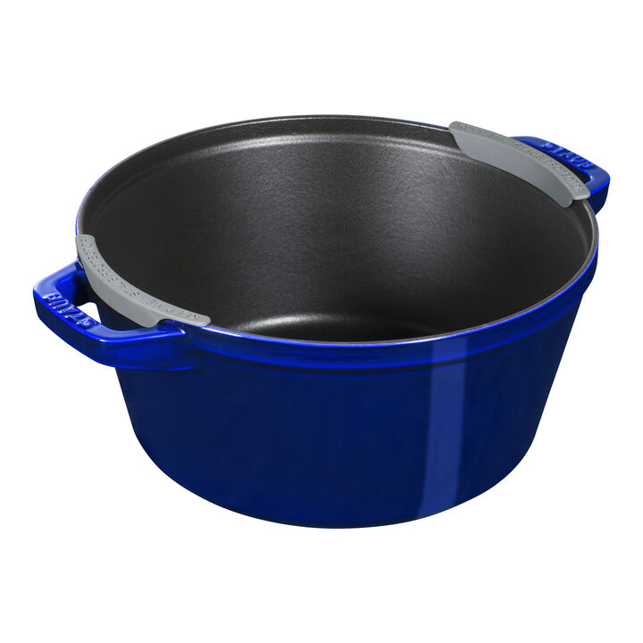 Cast Iron, 4-pc Stackable Set, Dark Blue, Cast Iron , large 3