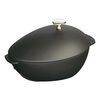 2 l cast iron oval Mussel pot, black - Visual Imperfections,,large