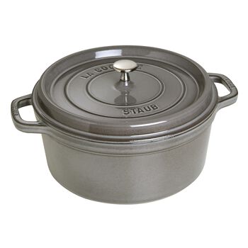 7 qt, round, Cocotte, graphite grey - Visual Imperfections,,large 1