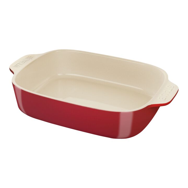Ceramique, 1.6 l ceramic rectangular Oven dish, cherry, large 1
