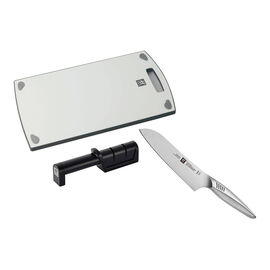 ツイン フィンII マルチパーパスナイフ 18 cm,シャープナープラス,カッティングボードセット