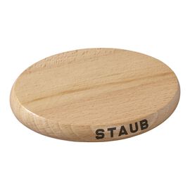 Staub Cast Iron - Accessories, 6-inch, oval, Magnetic Wood Trivet, brown