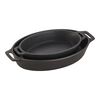 2-pc, oval, Baking Dish Set, black matte,,large