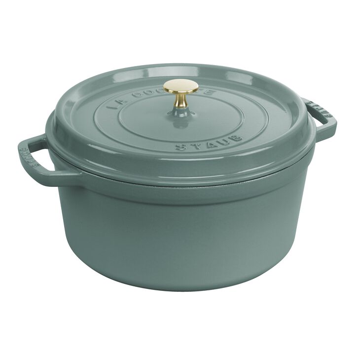 Cast Iron, 7 qt, Round, Dutch Oven, Eucalyptus, large 1