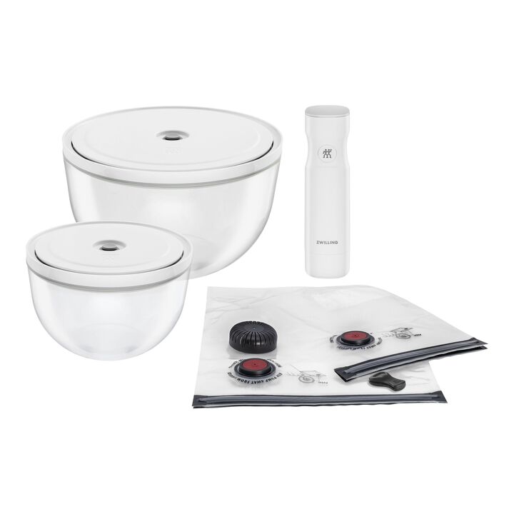 Fresh & Save BOWLS, Conjunto inicial a vácuo, Vidro / M/L, 9-peças, transparente-branco, large 1