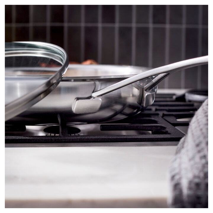 Industry 5, 11-inch, 18/10 Stainless Steel, Frying Pan With Glass Lid, large 4