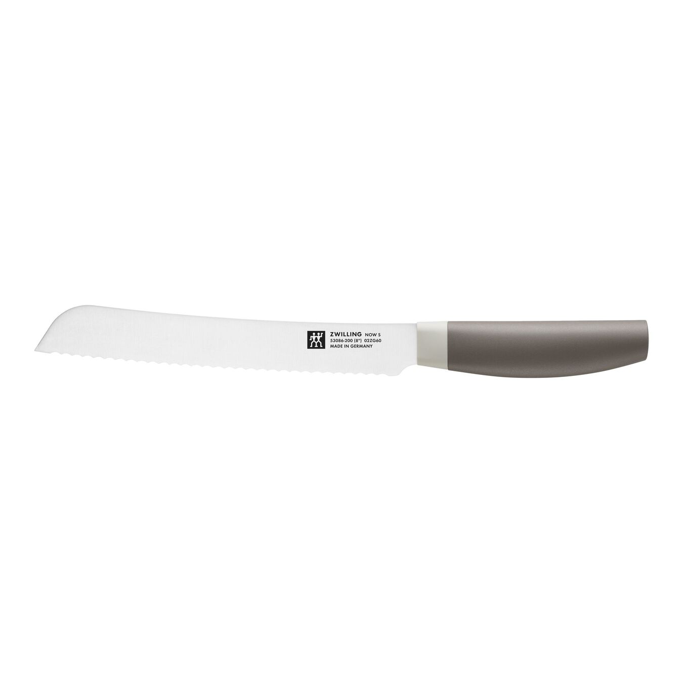 Couteau à pain 20 cm, Gris, Tranchant en dents de scie,,large 1