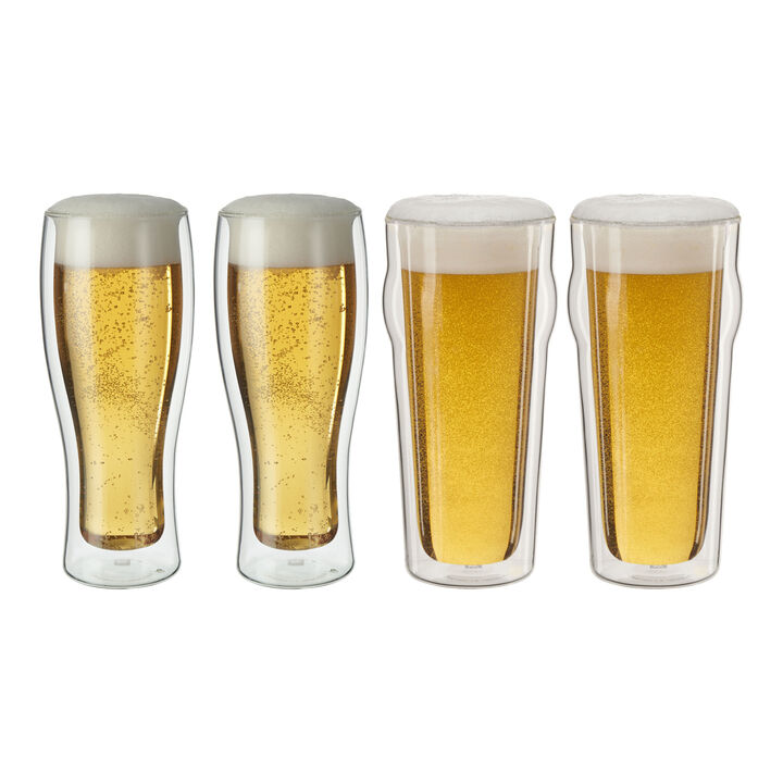 Sorrento Double Wall Glassware, 4-pc, Beer Glass Set, large 1