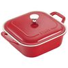 Ceramic - Covered Baking Dishes, 9-inch, Square, Covered Baking Dish, Cherry, small 2