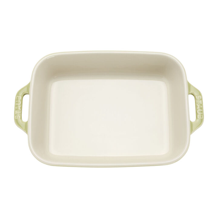 Stoneware, 3-pc, Rectangular Baking Dish Set, light green, large 4