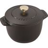 鋳物ホーロー鍋, ラ・ココット de GOHAN 12 cm, ラウンド, ブラック, 鋳鉄, small 2
