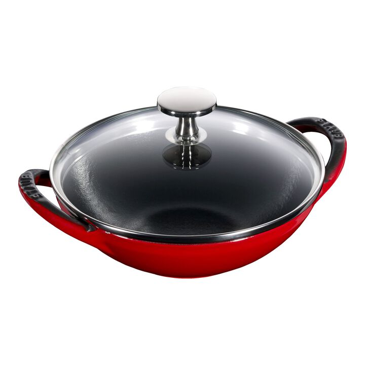 Specialities, 16 cm / 6.5 inch cast iron Mini Wok, cherry, large 1
