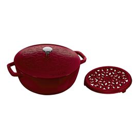 Essential French Oven with lily lid and trivet 2 Piece, cast iron