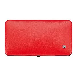 8-pcs Calf leather Snap fastener case red