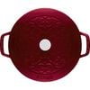 Pot set, lily decal, 2 Piece | round | cast iron | Bordeaux,,large